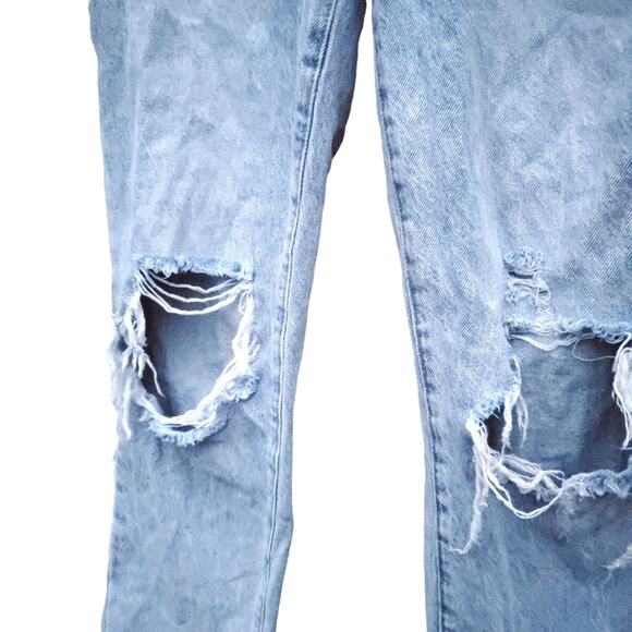 PacSun Eco Light Blue Distressed Mom Jeans Women's Size 26 Light Wash - Picture 6 of 16